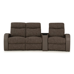 Rialto Italian Leather & Fabric Wedge Console Home Theater Seating