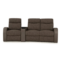 Rialto Italian Leather & Fabric Wedge Console Home Theater Seating