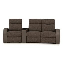 Rialto Italian Leather & Fabric Wedge Console Home Theater Seating