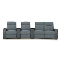 Rialto Italian Leather & Fabric Wedge Console Home Theater Seating