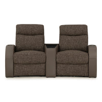 Rialto Italian Leather & Fabric Wedge Console Home Theater Seating