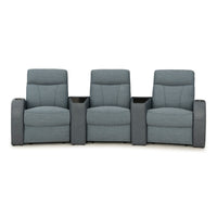 Rialto Italian Leather & Fabric Wedge Console Home Theater Seating