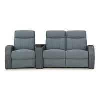 Rialto Italian Leather & Fabric Wedge Console Home Theater Seating