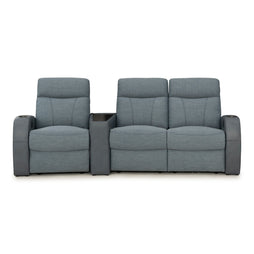 Rialto Italian Leather & Fabric Wedge Console Home Theater Seating