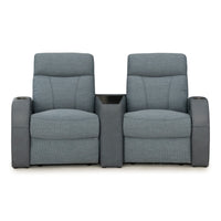 Rialto Italian Leather & Fabric Wedge Console Home Theater Seating