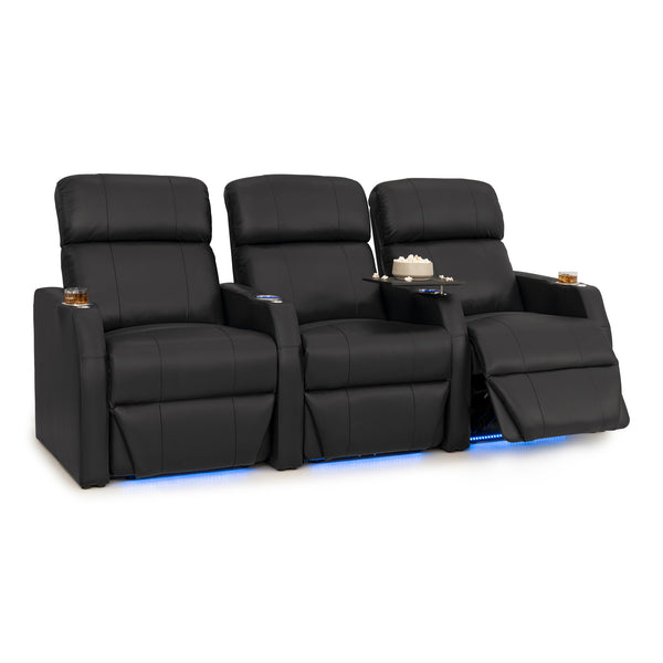 Sienna Leather Gel Spacesaver Home Theater Seating