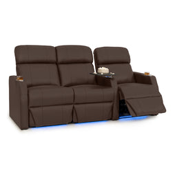 Sienna Leather Gel Spacesaver Home Theater Seating