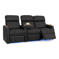 Sienna Leather Gel Spacesaver Home Theater Seating