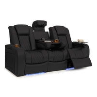 Seatcraft Euphoria Heat & Massage Sofa, Italian Leather, Powered Headrest, Powered Lumbar, Power Recline