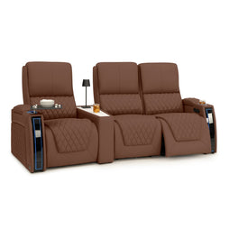 Apex CoolZeroᵀᴹ Wedge Console Italian Leather Home Theater Seats