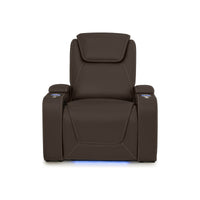 Pantheon Italian Leather Big & Tall Home Theater Seating Single Recliner