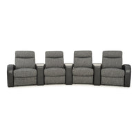 Rialto Italian Leather & Fabric Wedge Console Home Theater Seating