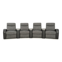 Rialto Italian Leather & Fabric Wedge Console Home Theater Seating