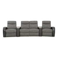 Rialto Italian Leather & Fabric Wedge Console Home Theater Seating