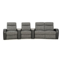 Rialto Italian Leather & Fabric Wedge Console Home Theater Seating