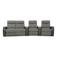 Rialto Italian Leather & Fabric Wedge Console Home Theater Seating
