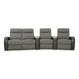 Rialto Italian Leather & Fabric Wedge Console Home Theater Seating