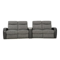 Rialto Italian Leather & Fabric Wedge Console Home Theater Seating
