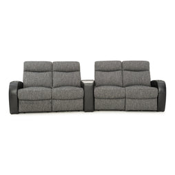 Rialto Italian Leather & Fabric Wedge Console Home Theater Seating
