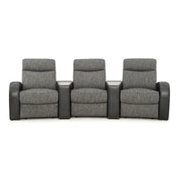 Rialto Italian Leather & Fabric Wedge Console Home Theater Seating