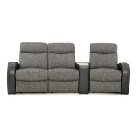 Rialto Italian Leather & Fabric Wedge Console Home Theater Seating