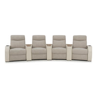 Rialto Italian Leather & Fabric Wedge Console Home Theater Seating