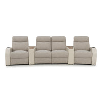 Rialto Italian Leather & Fabric Wedge Console Home Theater Seating
