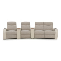 Rialto Italian Leather & Fabric Wedge Console Home Theater Seating