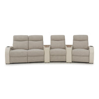 Rialto Italian Leather & Fabric Wedge Console Home Theater Seating