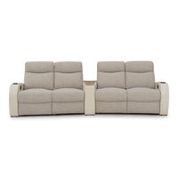 Rialto Italian Leather & Fabric Wedge Console Home Theater Seating