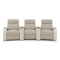 Rialto Italian Leather & Fabric Wedge Console Home Theater Seating