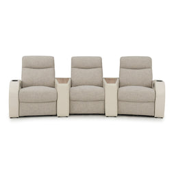 Rialto Italian Leather & Fabric Wedge Console Home Theater Seating