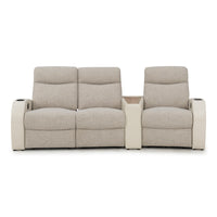 Rialto Italian Leather & Fabric Wedge Console Home Theater Seating