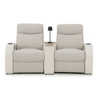 Rialto Italian Leather & Fabric Wedge Console Home Theater Seating