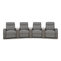 Rialto Italian Leather & Fabric Wedge Console Home Theater Seating