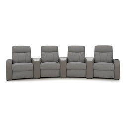 Rialto Italian Leather & Fabric Wedge Console Home Theater Seating