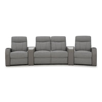 Rialto Italian Leather & Fabric Wedge Console Home Theater Seating