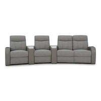 Rialto Italian Leather & Fabric Wedge Console Home Theater Seating
