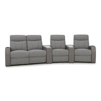Rialto Italian Leather & Fabric Wedge Console Home Theater Seating
