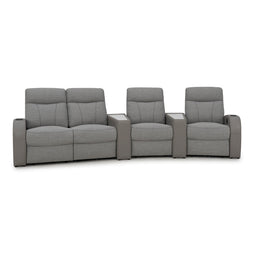 Rialto Italian Leather & Fabric Wedge Console Home Theater Seating