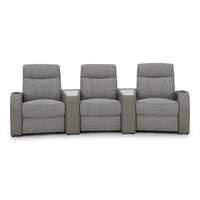 Rialto Italian Leather & Fabric Wedge Console Home Theater Seating