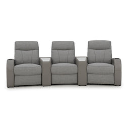 Rialto Italian Leather & Fabric Wedge Console Home Theater Seating