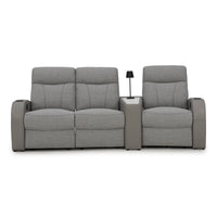 Rialto Italian Leather & Fabric Wedge Console Home Theater Seating