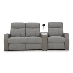 Rialto Italian Leather & Fabric Wedge Console Home Theater Seating