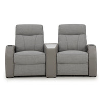Rialto Italian Leather & Fabric Wedge Console Home Theater Seating
