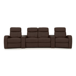 Rialto Italian Leather Wedge Console Table Home Theater Seating