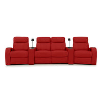 Rialto Italian Leather Wedge Console Table Home Theater Seating
