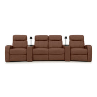 Rialto Italian Leather Wedge Console Table Home Theater Seating