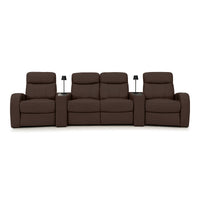 Rialto Italian Leather Wedge Console Table Home Theater Seating