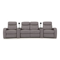 Rialto Italian Leather Wedge Console Table Home Theater Seating